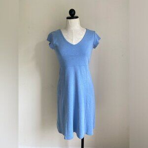 Horny Toad 'Womens Blue Short Sleeve V-Neck Casual Knit Dress Size S